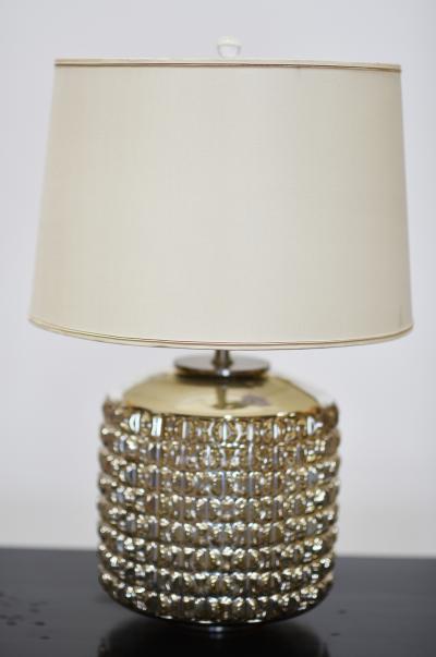 Geometric Mercury Glass Cylinder TABLE LAMP