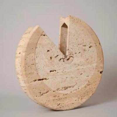 Geometric Travertine Sculpture
