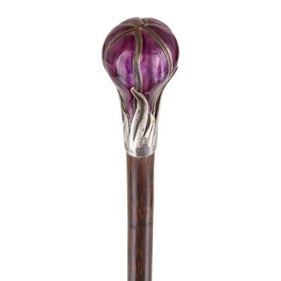 Georg Adam Scheid Austrian Art Nouveau silver and enamel cane by Georg Adam Scheid