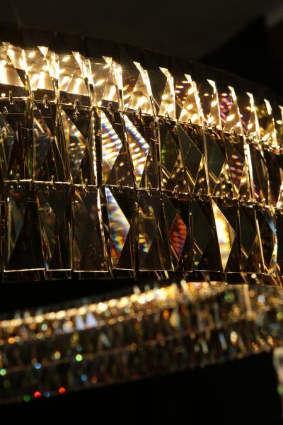 Georg Baldele GLITTERHOOP GOLDEN ANTIQUE minimalist crystal chandelier