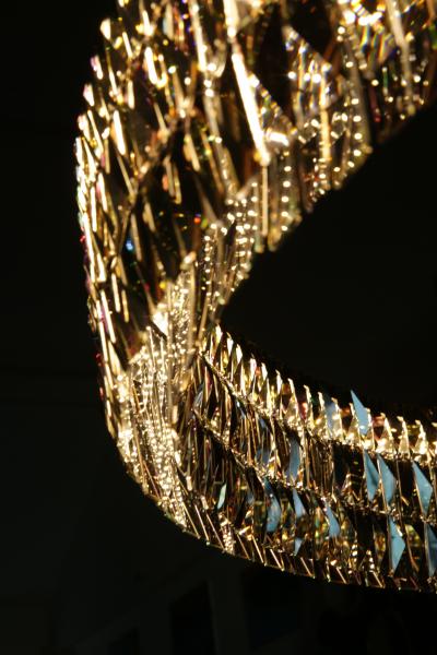 Georg Baldele GLITTERHOOP GOLDEN ANTIQUE minimalist crystal chandelier