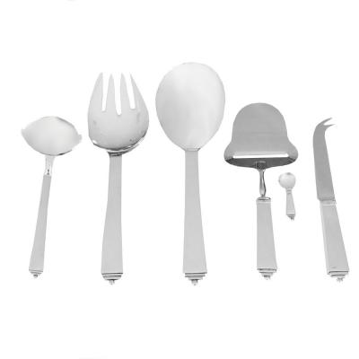 Georg Jensen 6 Piece Service for12 Sterling Pyramid Flatware by Georg Jensen