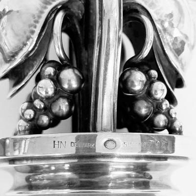 Georg Jensen Crystal and Sterling Decanter by Harold Nielsen for Georg Jensen