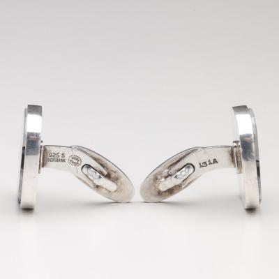 Georg Jensen Cufflinks 131A Sterling GJS ZebraJasper