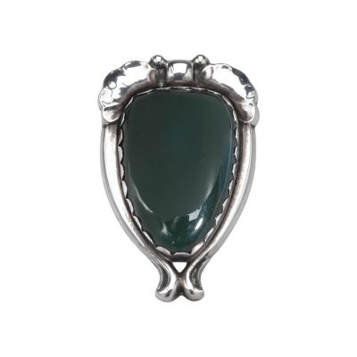 Georg Jensen Early Georg Jensen Brooch No 31 with Chrysoprase