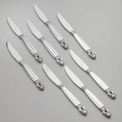 Georg Jensen Georg Jensen Acorn Five 5 Piece place setting Service for Eight 8 
