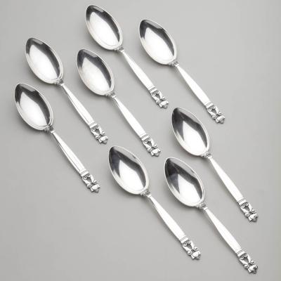 Georg Jensen Georg Jensen Acorn Five 5 Piece place setting Service for Eight 8 