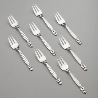 Georg Jensen Georg Jensen Acorn Five 5 Piece place setting Service for Eight 8 