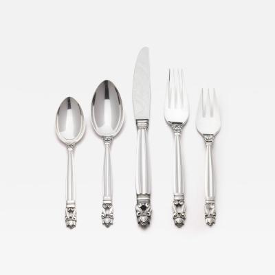 Georg Jensen Georg Jensen Acorn Five 5 Piece place setting Service for Eight 8 