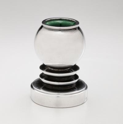 Georg Jensen Georg Jensen Candlesticks No 265 with Green Enamel