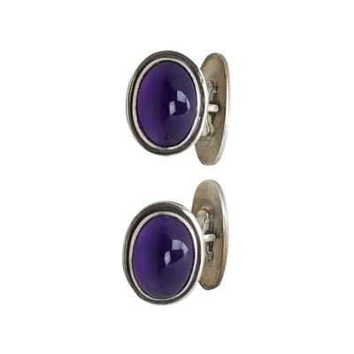 Georg Jensen Georg Jensen Cufflinks No 44B Sterling Silver Amethysts