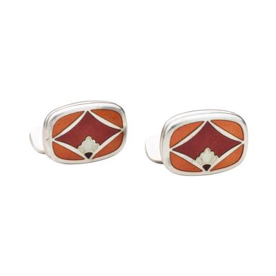 Georg Jensen Georg Jensen Cufflinks Silver Enamel 602 Naja Salto