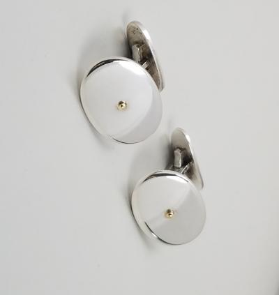 Georg Jensen Georg Jensen Cufflinks Sterling Silver with Gold Accents No 200