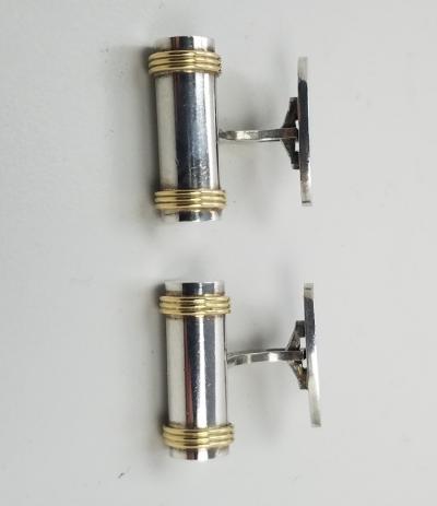 Georg Jensen Georg Jensen Cufflinks Sterling Silver with Gold Accents No A22