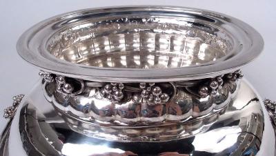 Georg Jensen Georg Jensen Danish Modern Sterling Silver Grape Centerpiece Bowl