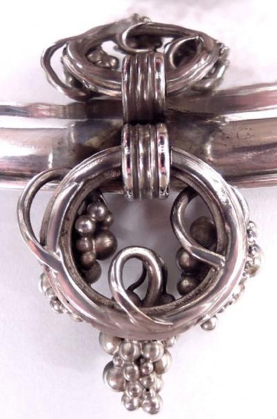 Georg Jensen Georg Jensen Danish Modern Sterling Silver Grape Centerpiece Bowl