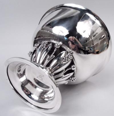 Georg Jensen Georg Jensen Danish Modern Sterling Silver Grape Centerpiece Bowl