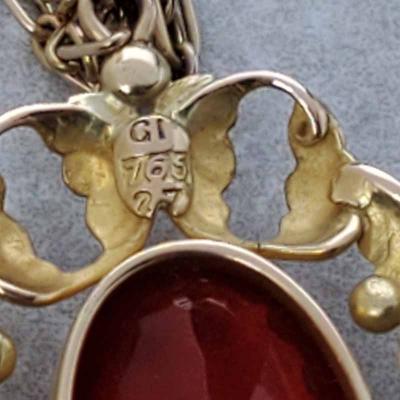 Georg Jensen Georg Jensen Gold Fire Opal Pendant NO 27