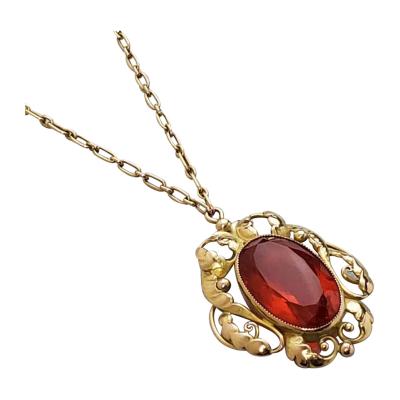 Georg Jensen Georg Jensen Gold Fire Opal Pendant NO 27