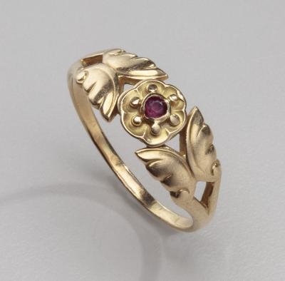 Georg Jensen Georg Jensen Gold Ring No 137 with Ruby