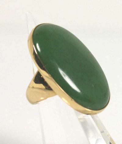 Georg Jensen Georg Jensen Nephrite Jade Gold Ring No 1090