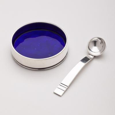 Georg Jensen Georg Jensen Open Salt Cellar No 801 Spoon in Bernadotte