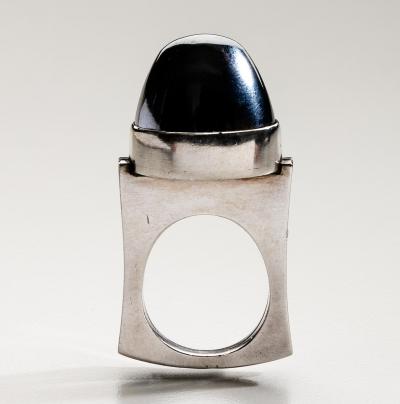 Georg Jensen Georg Jensen Ring No A89 Silver with Hematite