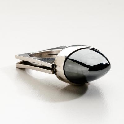 Georg Jensen Georg Jensen Ring No A89 Silver with Hematite