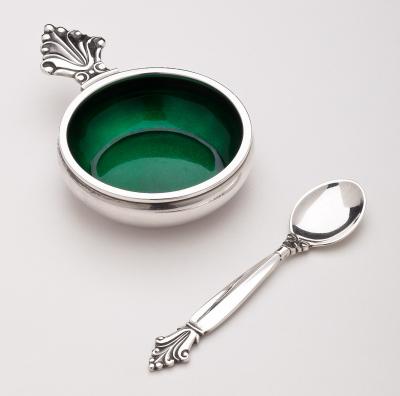 Georg Jensen Georg Jensen Salt Cellar Spoon No 180 in Acanthus