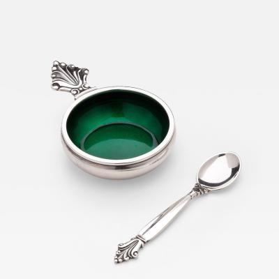 Georg Jensen Georg Jensen Salt Cellar Spoon No 180 in Acanthus