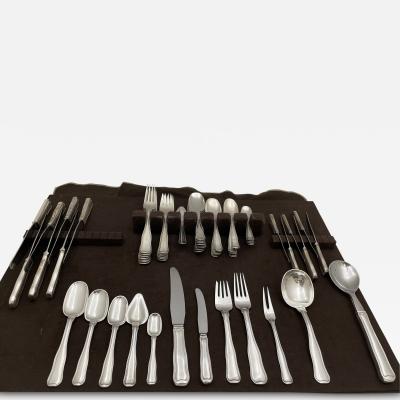 Georg Jensen Georg Jensen Sterling Silver 65 Piece Old Danish Flatware Set for 8 Mid Century