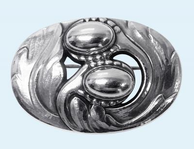 Georg Jensen Georg Jensen Sterling Silver Blossom Pin C 1950 design No 7