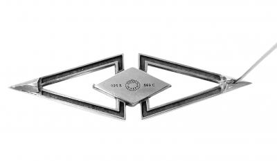 Georg Jensen Georg Jensen Sterling and black Diamond Brooch 569C