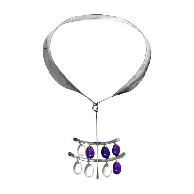 Georg Jensen Georg Jensen Vivianna Torun Sterling Amethyst Quartz Necklace