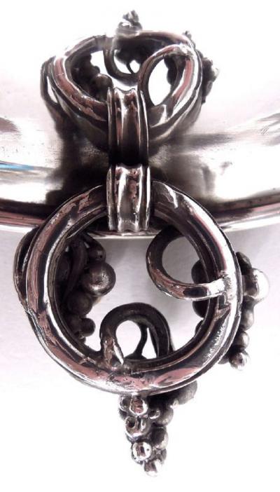 Georg Jensen Pair of Early Georg Jensen Danish Modern Grape Centerpiece Bowls