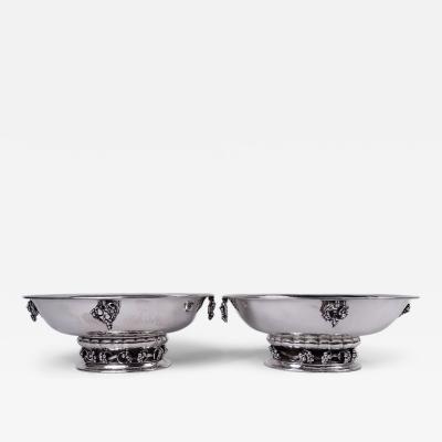 Georg Jensen Pair of Early Georg Jensen Danish Modern Grape Centerpiece Bowls