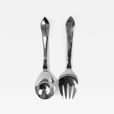 Georg Jensen Pair of Georg Jensen Continental Danish Sterling Silver Salad Servers