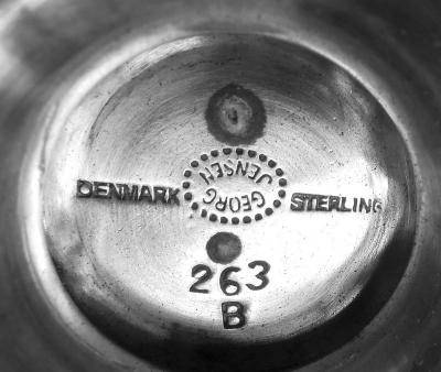 Georg Jensen Pair of Georg Jensen Danish Modern Sterling Silver Grape Compotes