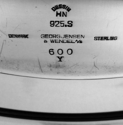 Georg Jensen Set of 8 Georg Jensen Pyramid Sterling Silver Dinner Plates