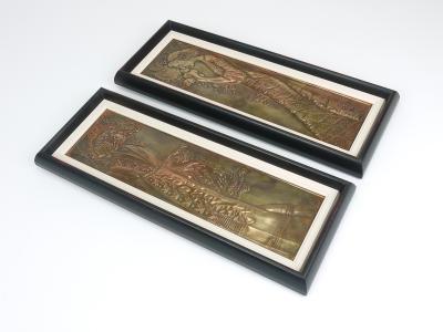 Georg Klimt Georg Klimt Vienna Secession Pair Demeter Art Nouveau Relief Panels 1900s