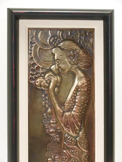 Georg Klimt Georg Klimt Vienna Secession Pair Demeter Art Nouveau Relief Panels 1900s