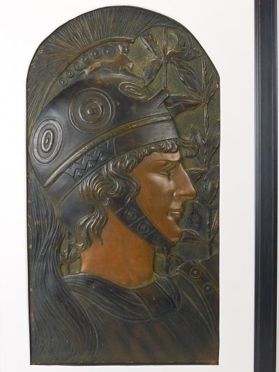 Georg Klimt Vienna Secession Pair Spartans Georg Klimt attr Art Nouveau Relief Panels