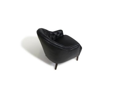 Georg Kofoed Pair of Georg Kofoed Sculptural Danish Club Chairs in Black Leather