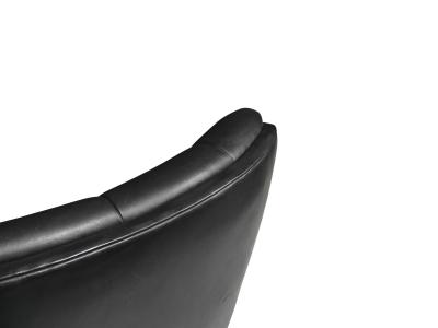 Georg Kofoed Pair of Georg Kofoed Sculptural Danish Wingback Chairs in Black Leather