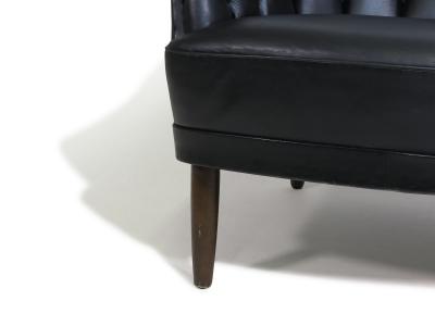 Georg Kofoed Sculptural Danish Settee in Black Leather