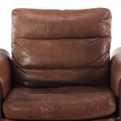 Georg Thams Pair of 1970s Danish Leather Lounge Chairs by Georg Thams for A S Vejen