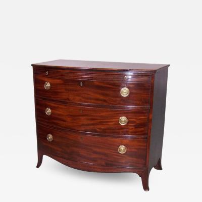 Georgain Period Mahogany Bowfront Chest Of Drawers