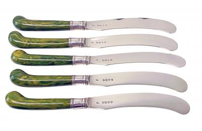 George Adams English Antique Silver dessert lunch fruit set London 1878 Geo Adams