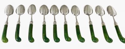George Adams English Antique Silver dessert lunch fruit set London 1878 Geo Adams