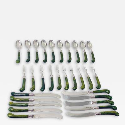 George Adams English Antique Silver dessert lunch fruit set London 1878 Geo Adams